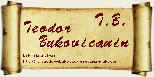 Teodor Bukovičanin vizit kartica